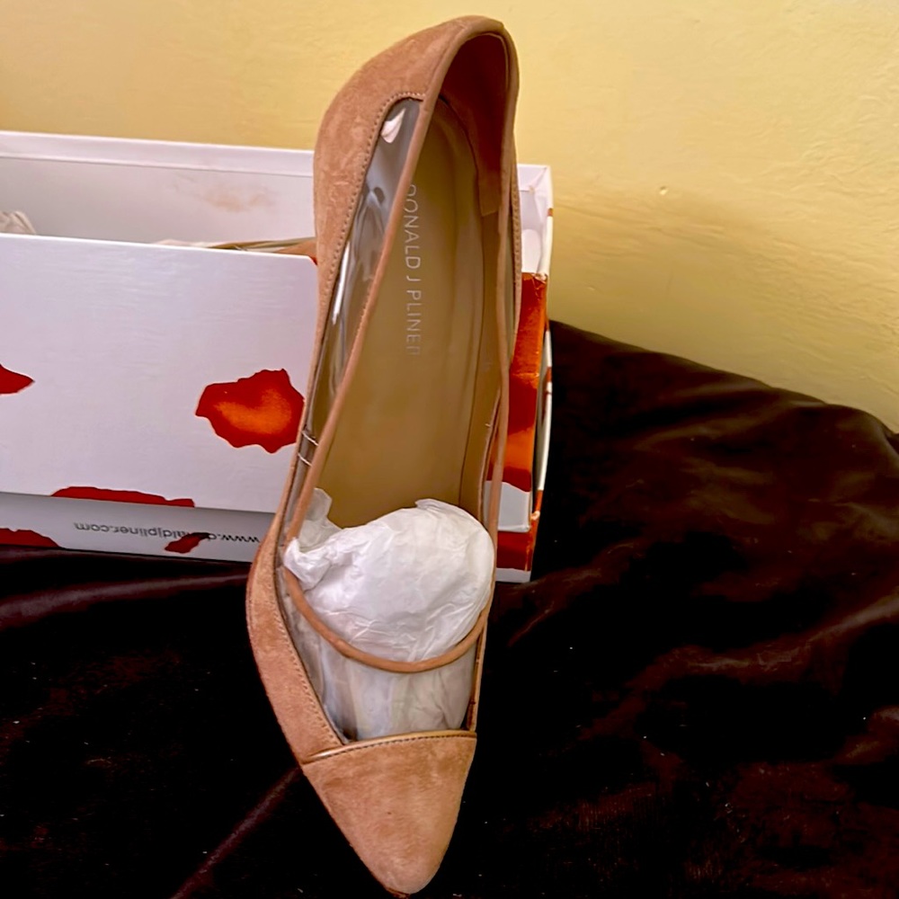 Tan suede heel